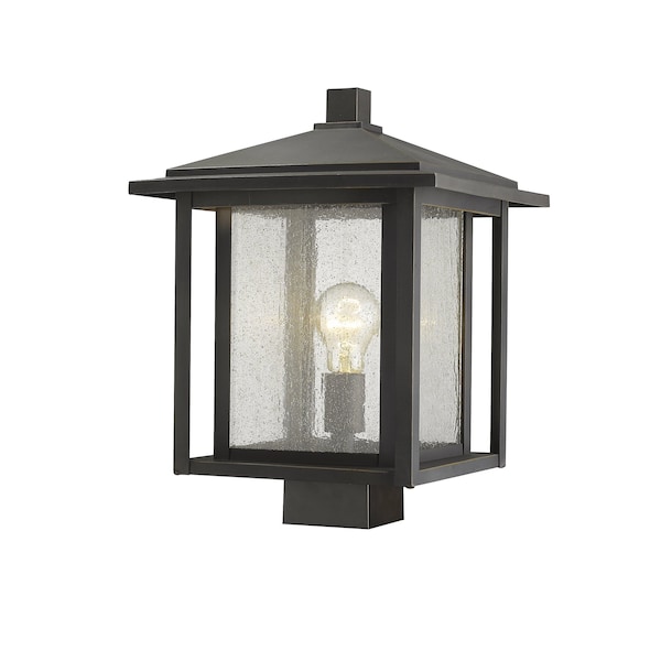 Z-Lite Aspen 1 Light Outdoor Post Mount Fixture, Oil Rubbed Bronze And Clear Seedy 554PHBS-ORB - main